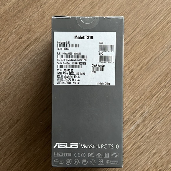 ASUS Vivo Stick PC TS10 Intel Atom Quad Core 2GB RAM 32GB - Picture 2 of 8